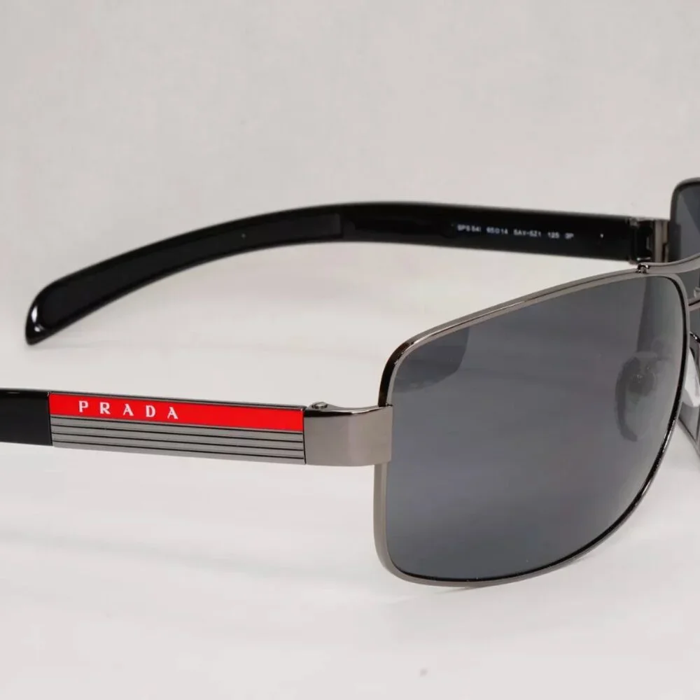 Prada Sunglasses Polarized Navigator Gunmetal Full Box